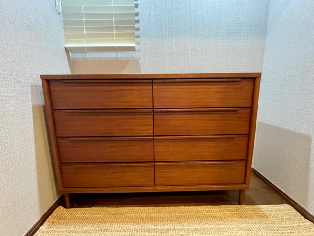 ブラウン木製チェスト ８引き出し KEYUCA ビネンチェスト 4段ワイド