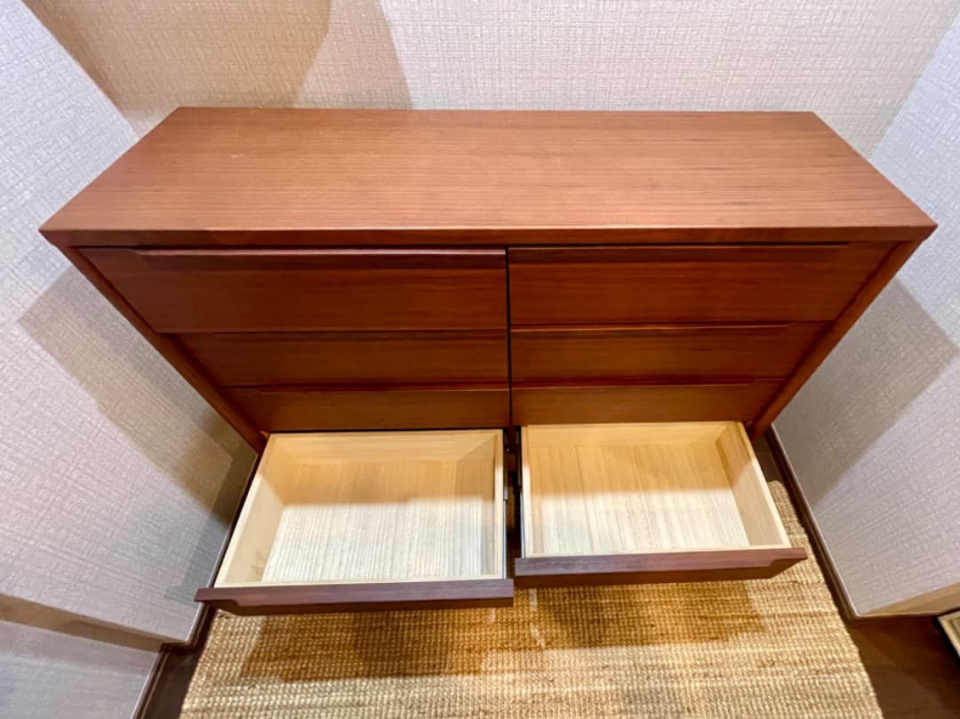 ブラウン木製チェスト ８引き出し KEYUCA ビネンチェスト 4段ワイド