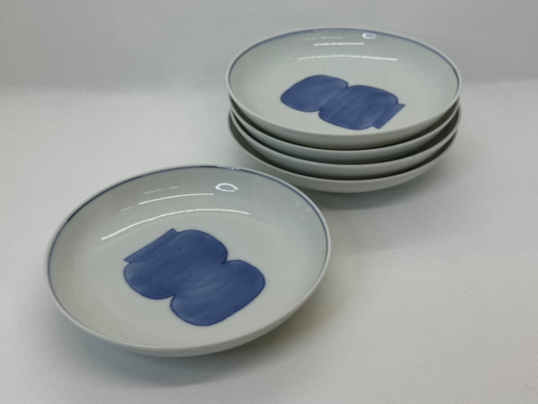 京焼 染付瓢箪小皿 ５客