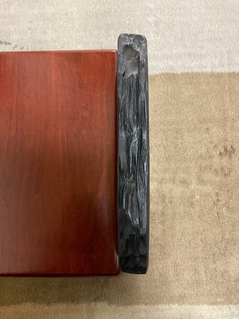 【雨畑真石】大型硯 景色良好 貴重品