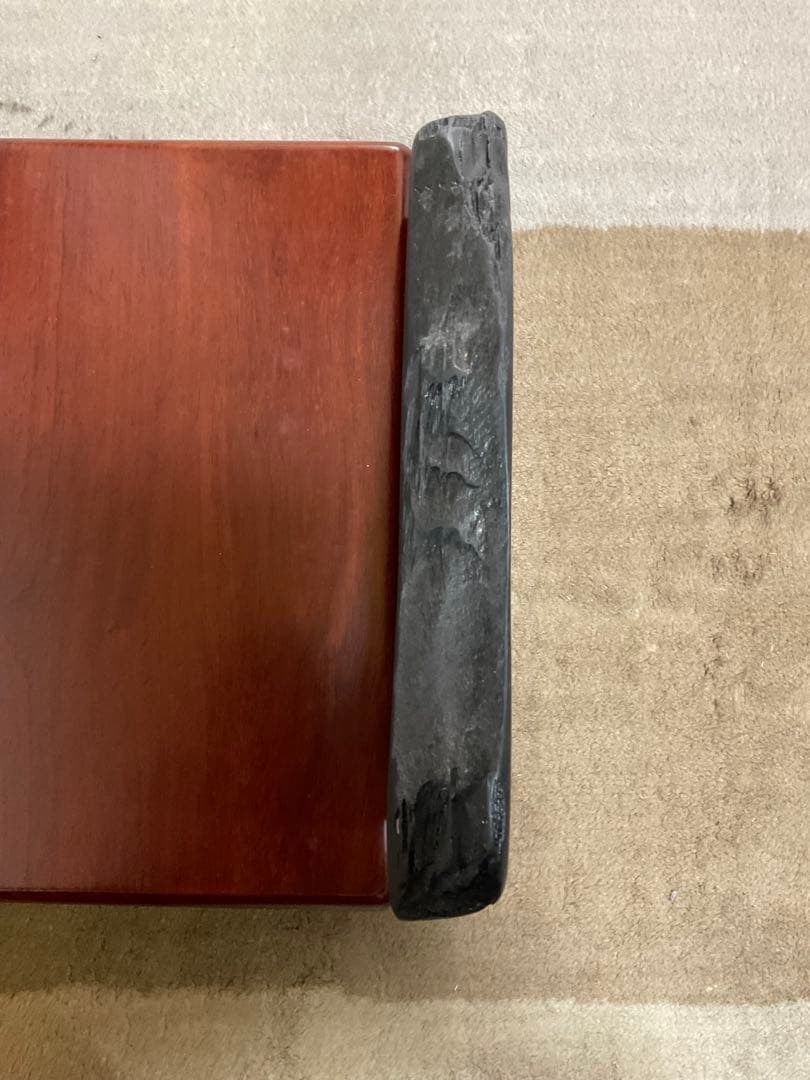 【雨畑真石】大型硯 景色良好 貴重品