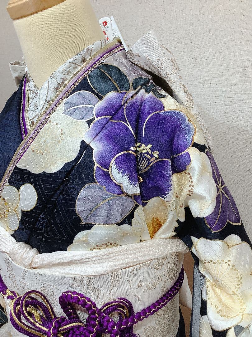 濃紺　振袖フルセット