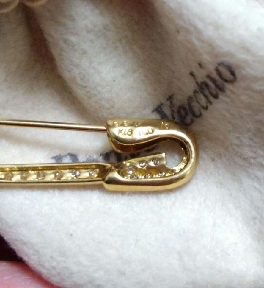 Ponte Vecchio K18ダイヤモンド0.28イエローゴールドブローチ