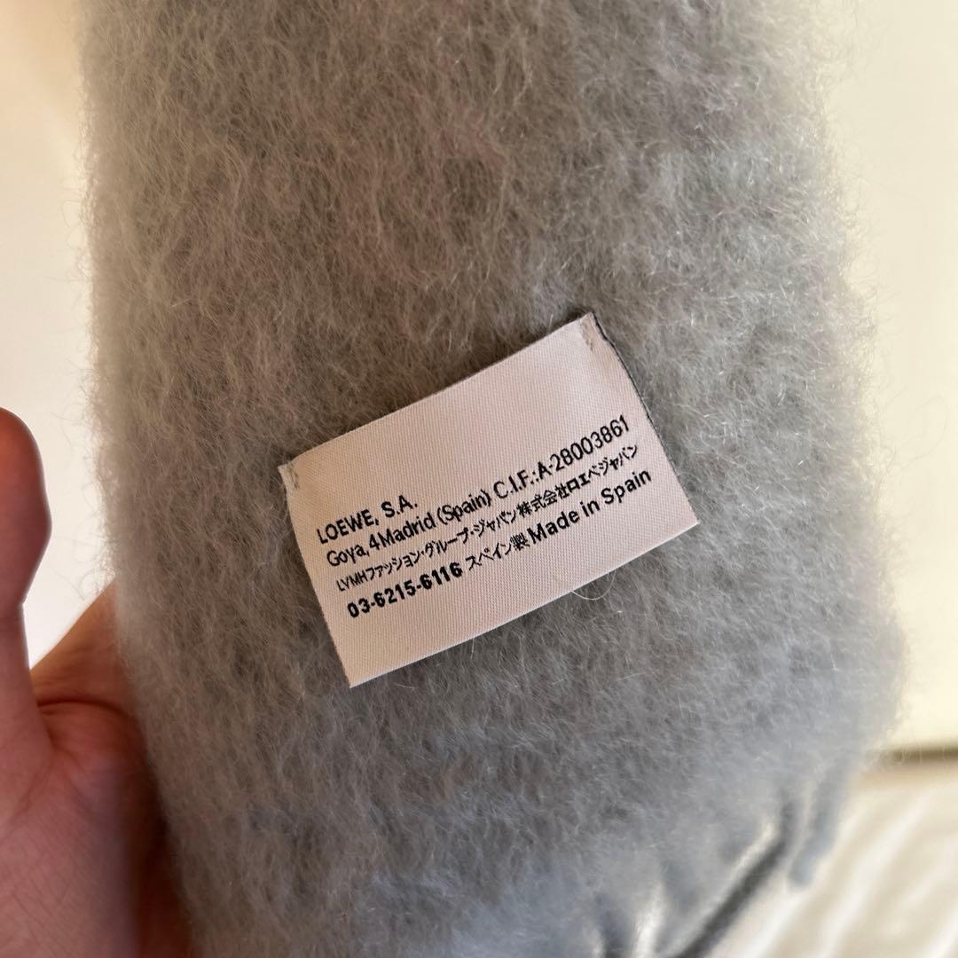 LOEWE グレー マフラー ウール モヘア