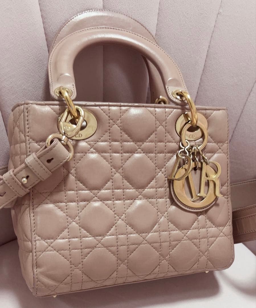 Dior レディディオール スモール ピンク カナージュ ショルダーバッグ