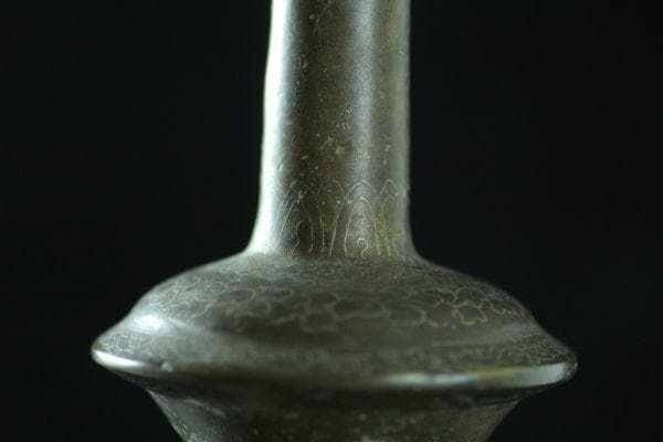 【国宝級】高麗李朝 青銅製銀象嵌 蓮華唐草紋浄瓶 検）新羅仏 仏像 統一新羅