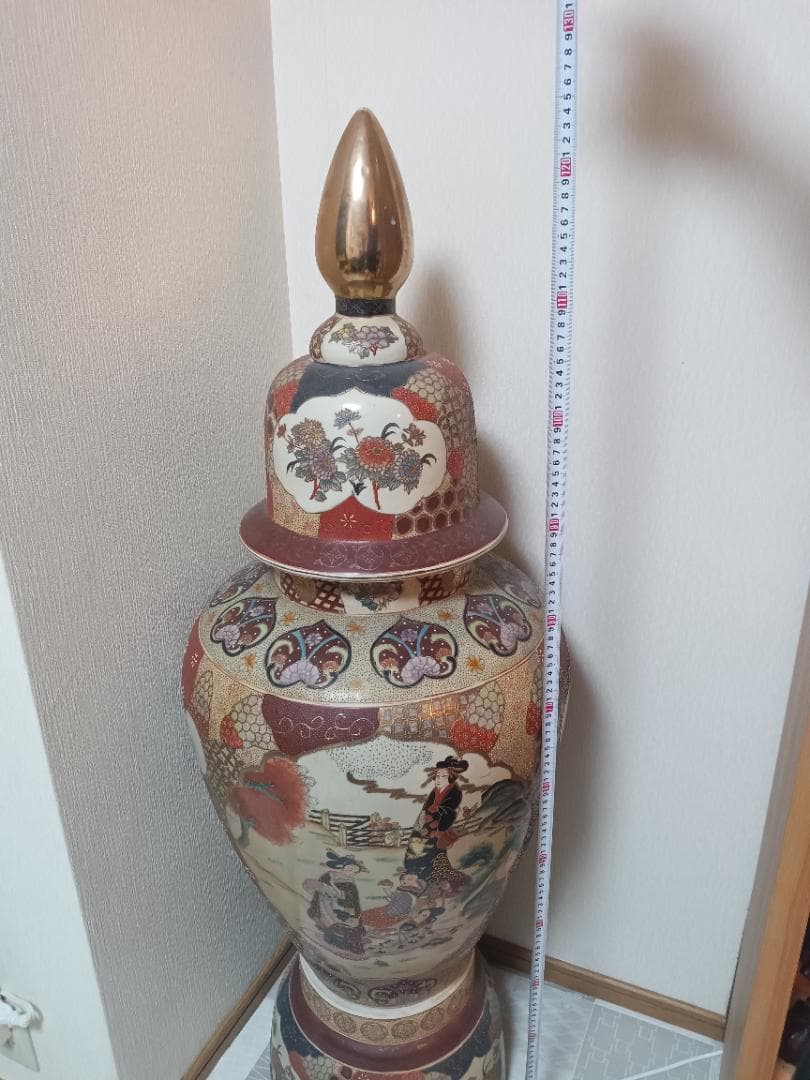 和風陶器 蓋付き大壺