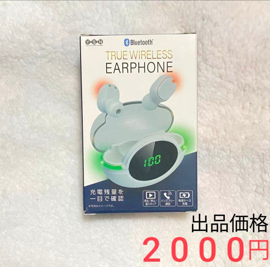 ワイエスエヌ チューンワイヤレスイヤフォン 液晶搭載充電ケース付 イヤホン