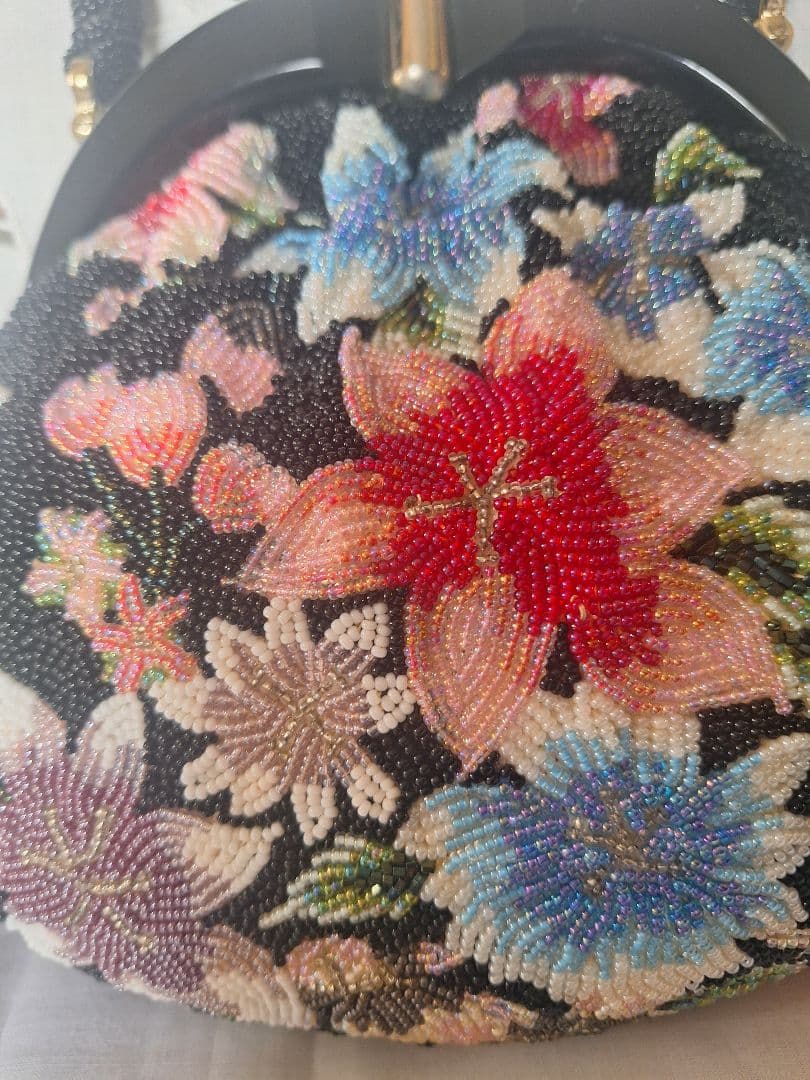 ビーズバック　花柄　絢爛　ヴィンテージ