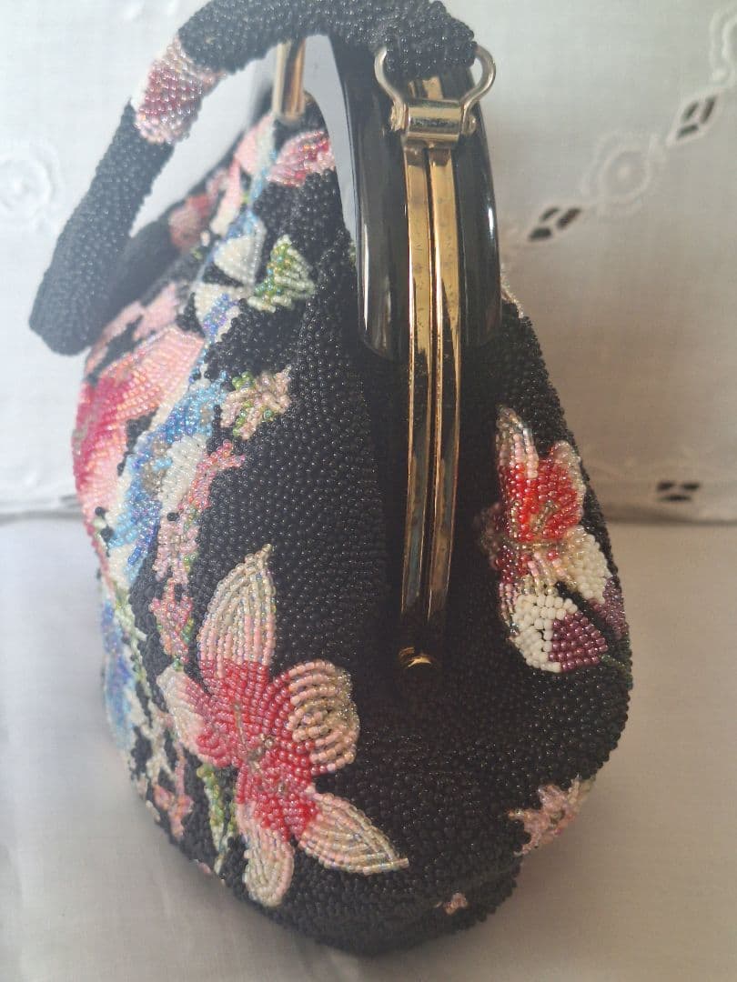 ビーズバック　花柄　絢爛　ヴィンテージ