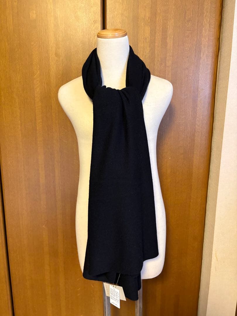 新品　タグ付　未使用　エポカ　カシミヤ　大判　ブラック　マフラー