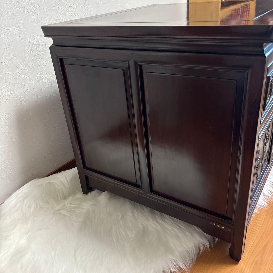 【貴重・豪華】中国美術 唐木 花梨材 花台 コンソールテーブル 中国骨董