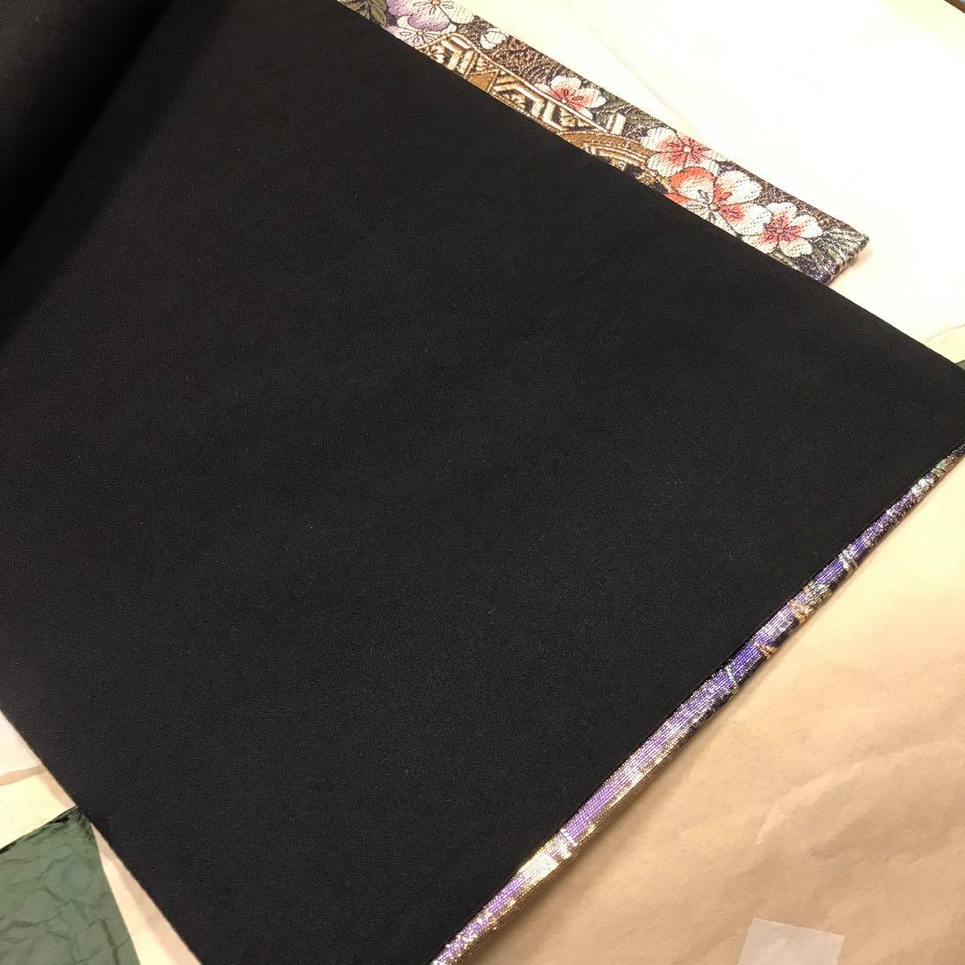 振袖用袋帯　御所車と桜　正絹　西陣袋帯　成人式に最適