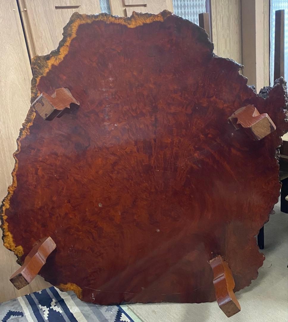 【希少】　一枚板 天然木　本花梨　座卓　 ローテーブル アンティーク 瘤　一点物