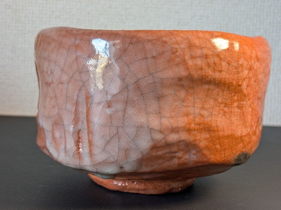 【上作、完品】京焼　桂窯　檜垣青子　赤茶碗　共箱　仕服　風呂敷