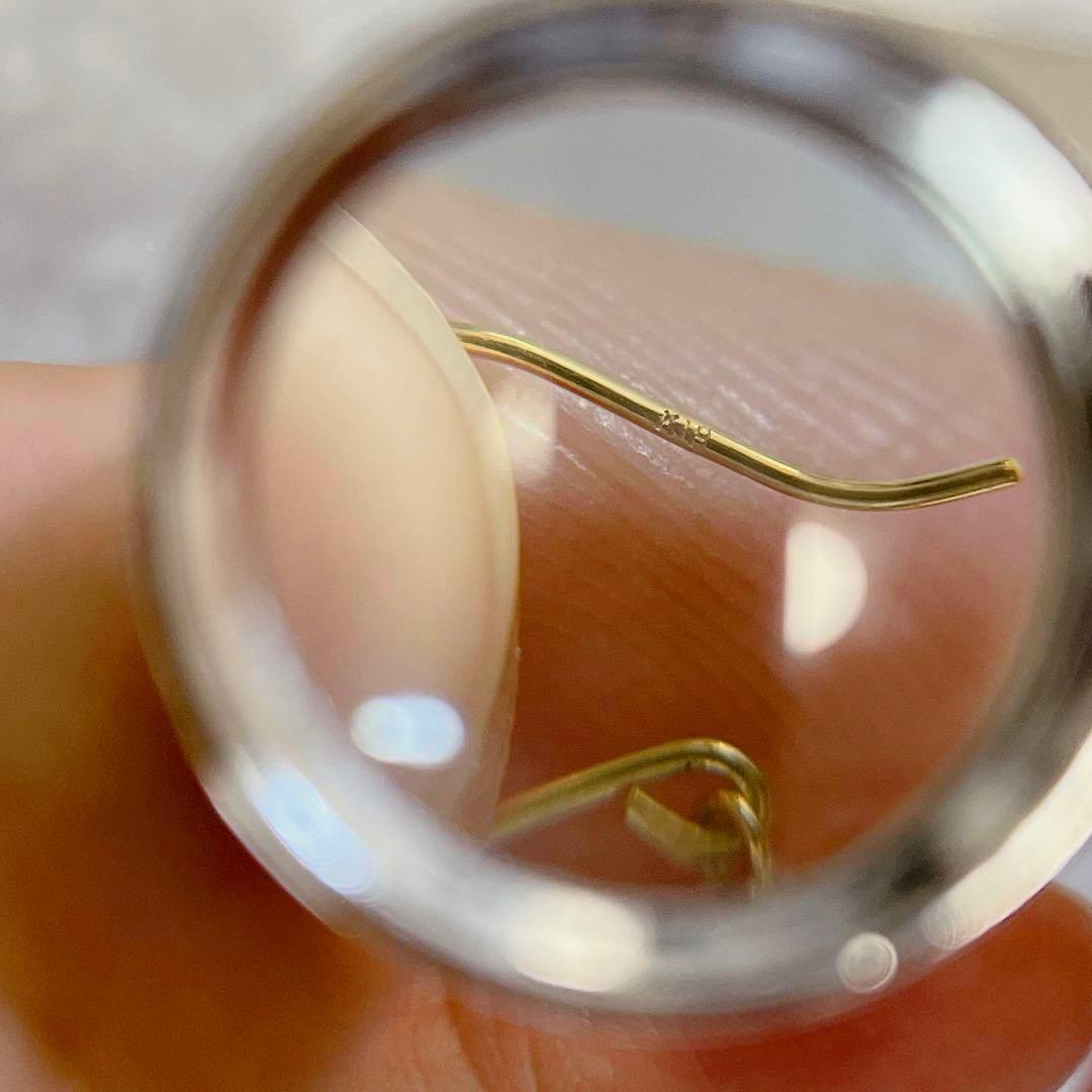 【新品未使用】 K18 YG ピアス 天然石 お花 ジュエリー 18金