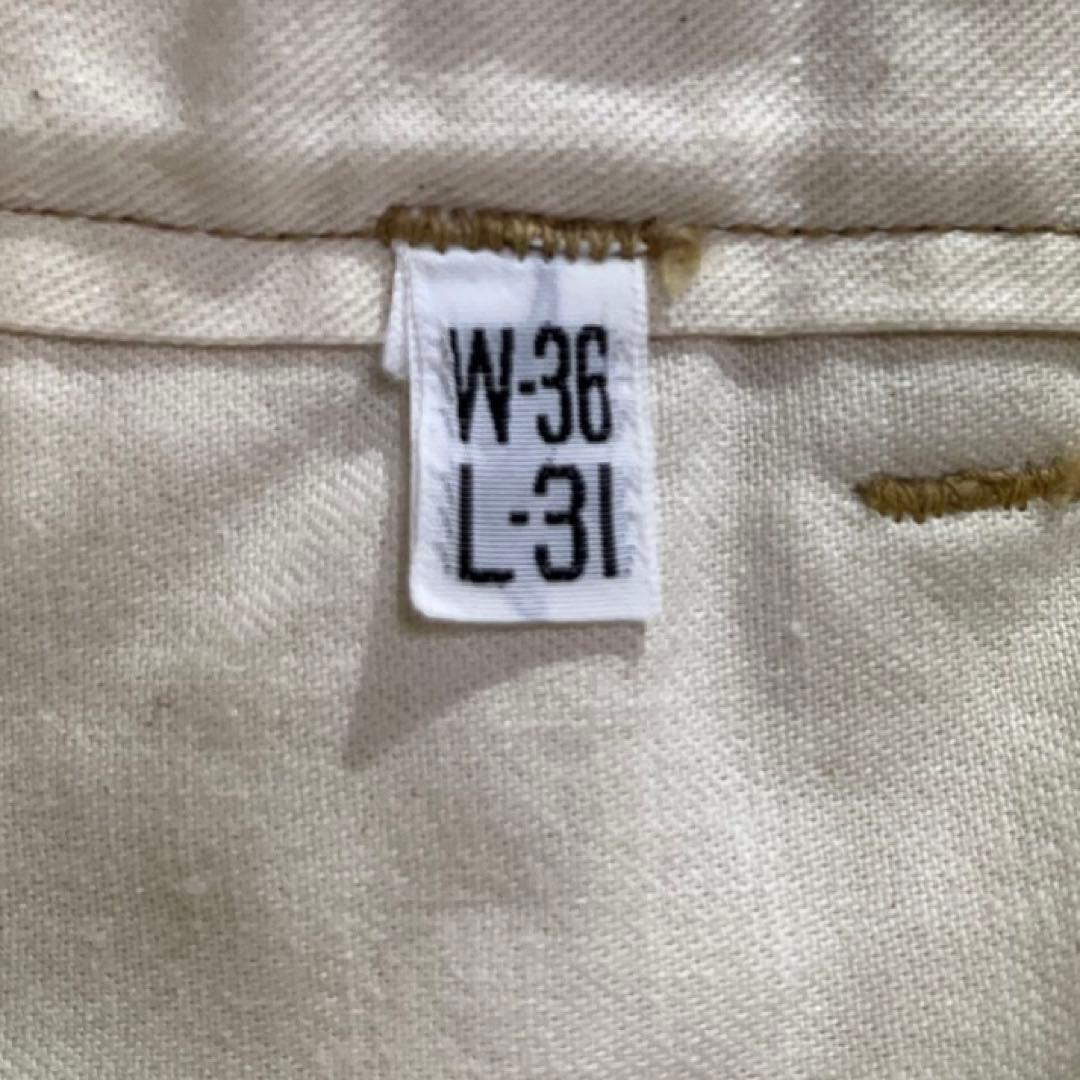 80s 90s USARMY チノパン W36L31 ベージュ M-41 両玉縁