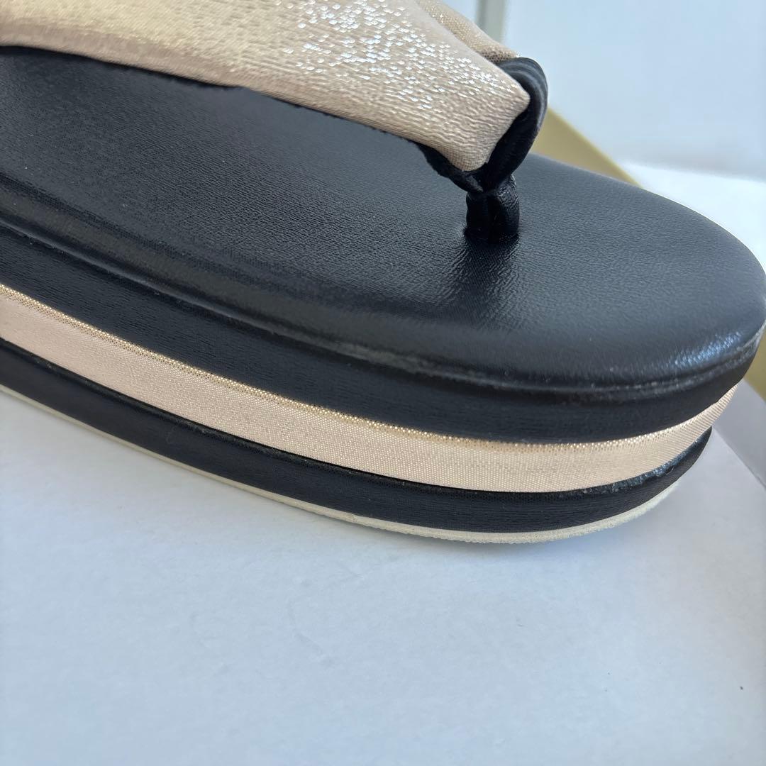 草履ハンドバッグセット ゴールド×ブラック