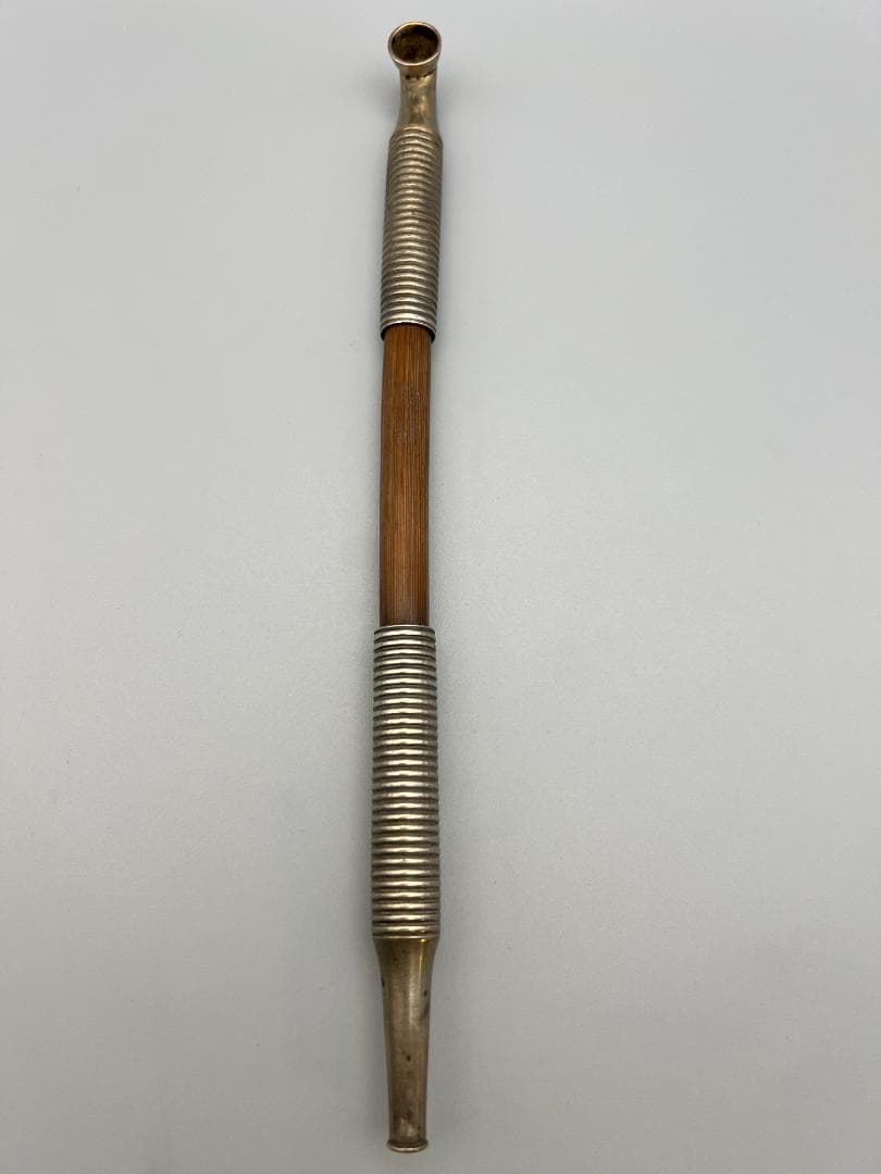 【海】レア煙管　キセル　巻き線文　細密手彫　細工　アンティーク　約66g