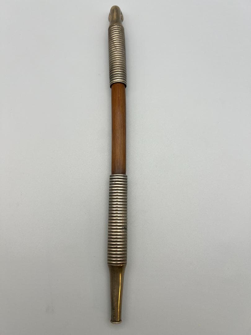 【海】レア煙管　キセル　巻き線文　細密手彫　細工　アンティーク　約66g