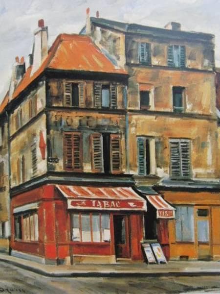 荻須高徳、たばこ屋、希少画集画、新品額装付、送料込み