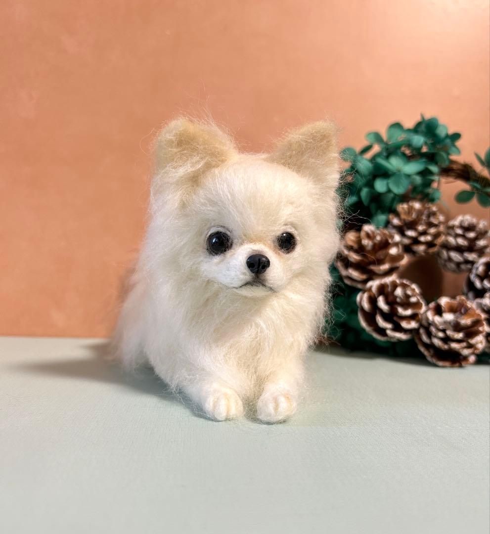羊毛フェルト　おすましチワワ