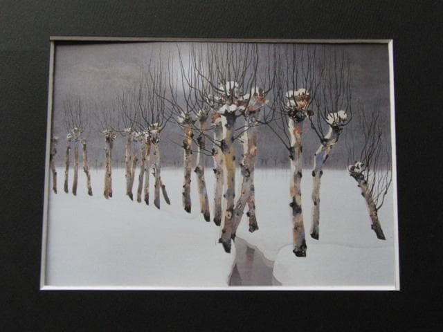 中根強司、【畦木（雪煙）】、希少な額装用画集より、新品額装付