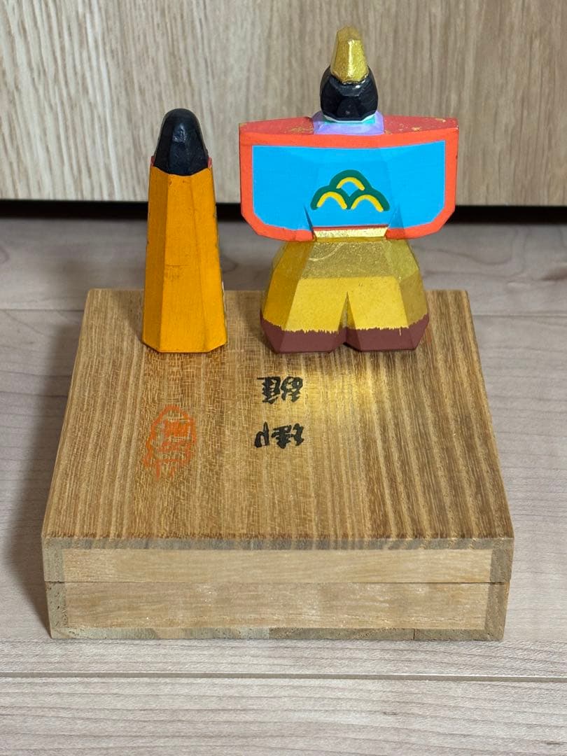 【最終値下げ】奈良一刀彫 神泉作 立雛 お雛様 お内裏様 雛人形 工芸品
