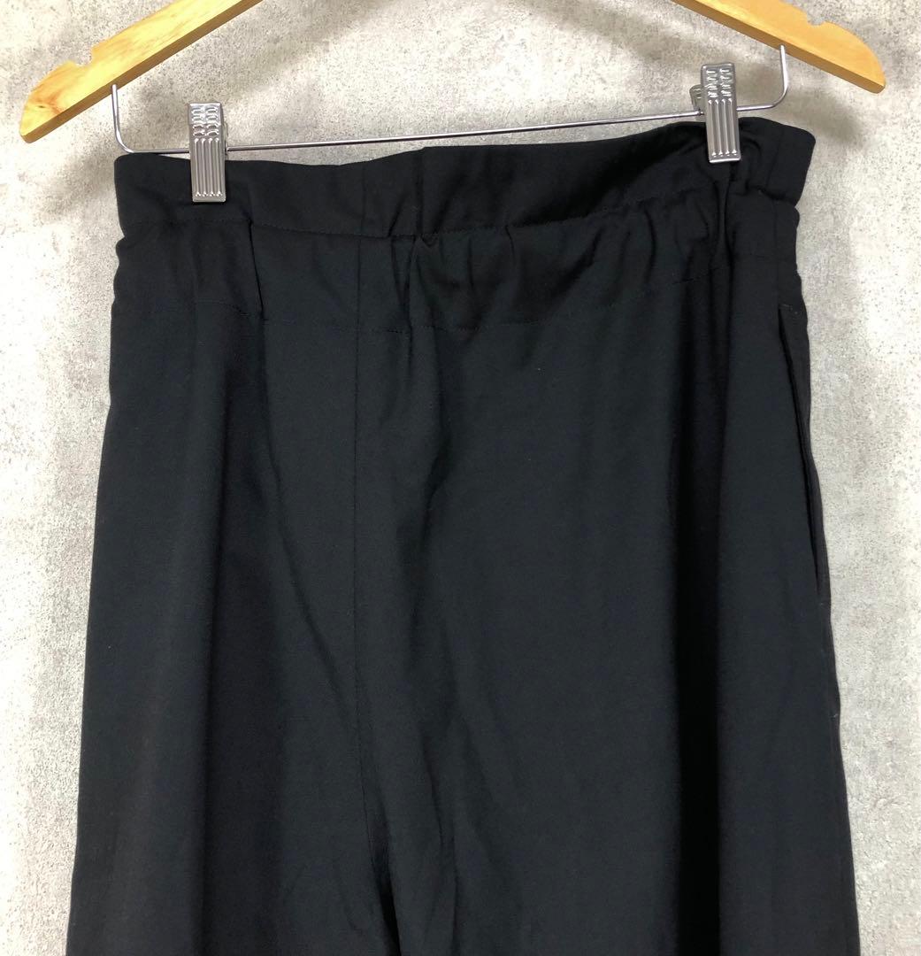 LIMI feu リミフゥ ベルテッド変形ワイドパンツ 黒 ブラック