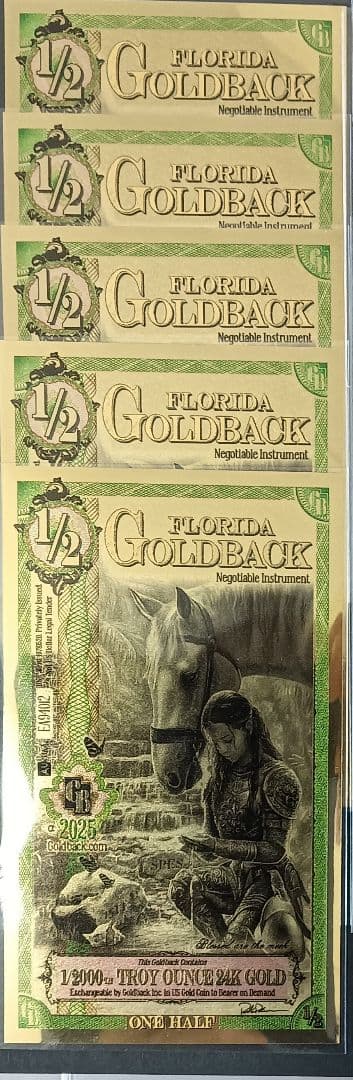 とらばーと１５枚セット☆☆フロリダ純金(１５.５mg)地域ノート1/2☆☆