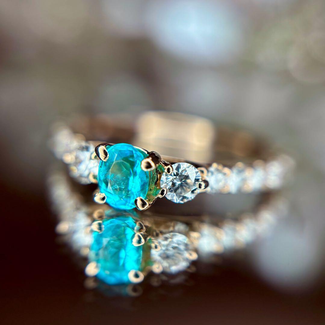 【専用です】天然パライバトルマリン ダイヤ計0.593ct 中宝研ブラジル産