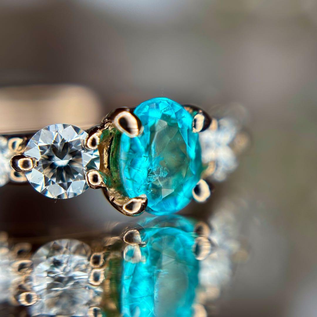 【専用です】天然パライバトルマリン ダイヤ計0.593ct 中宝研ブラジル産