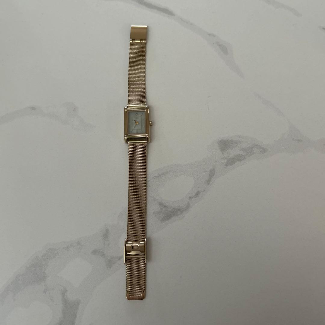 【まる様】ete 時計 ソーラー ウォッチ ダイヤ スクエア メッシュベルト高級