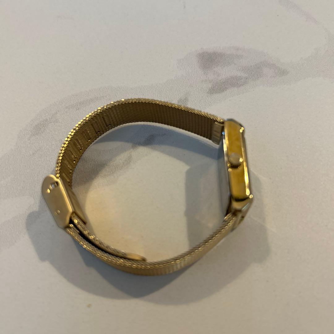 【まる様】ete 時計 ソーラー ウォッチ ダイヤ スクエア メッシュベルト高級