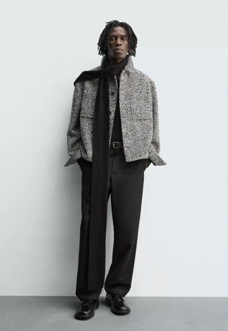 ZARA ザラ ポケット付きテクスチャードシャツジャケット 完売品　L