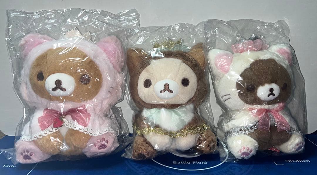 コリラックマとストロベリーキャット ぬいぐるみ 3種セット販売 タグ付き