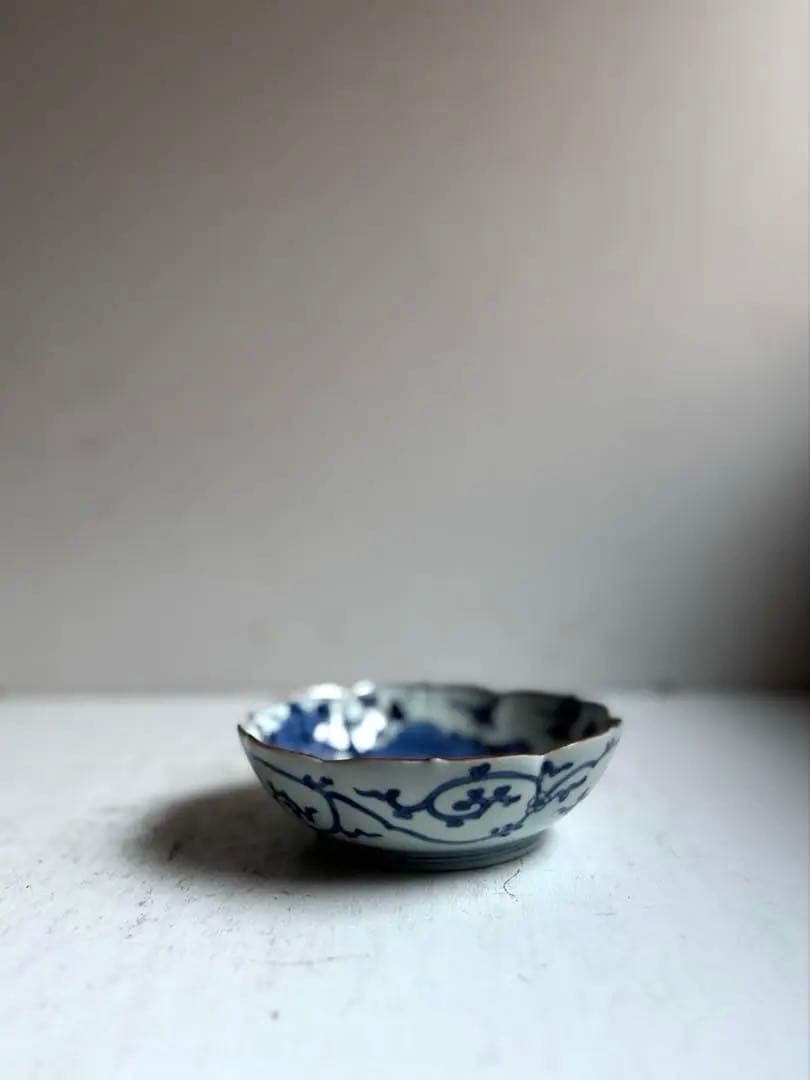 784 骨董 アンティーク 古伊万里 芙蓉手輪花なます皿 成化年製 上物