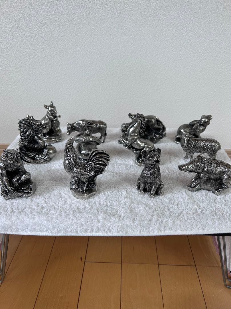 薩摩錫器　十二支　置物
