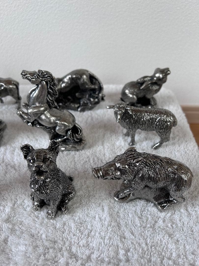 薩摩錫器　十二支　置物