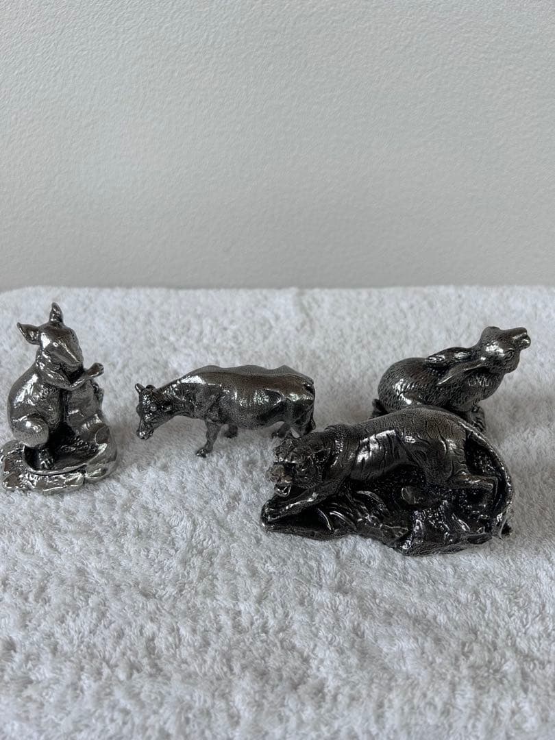 薩摩錫器　十二支　置物