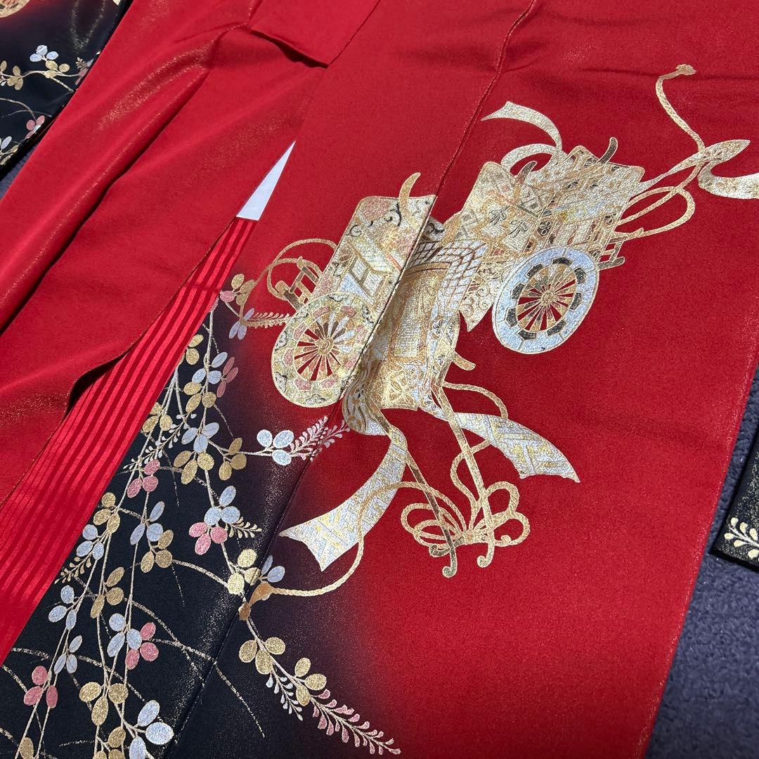 未使用近い　美品　袷　正絹　振袖　７点　フルセット