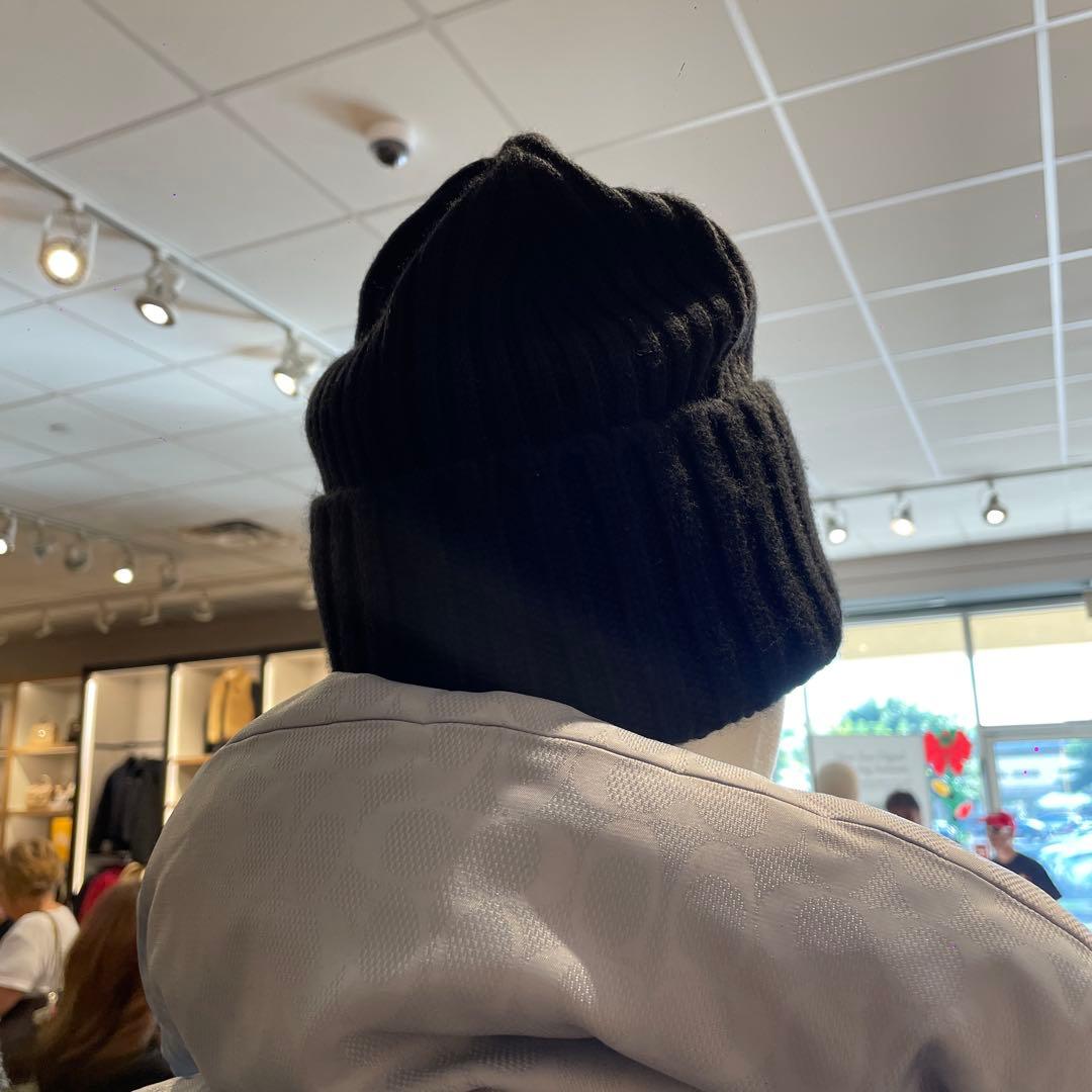 COACH ブランドロゴ ニット帽 ブラック