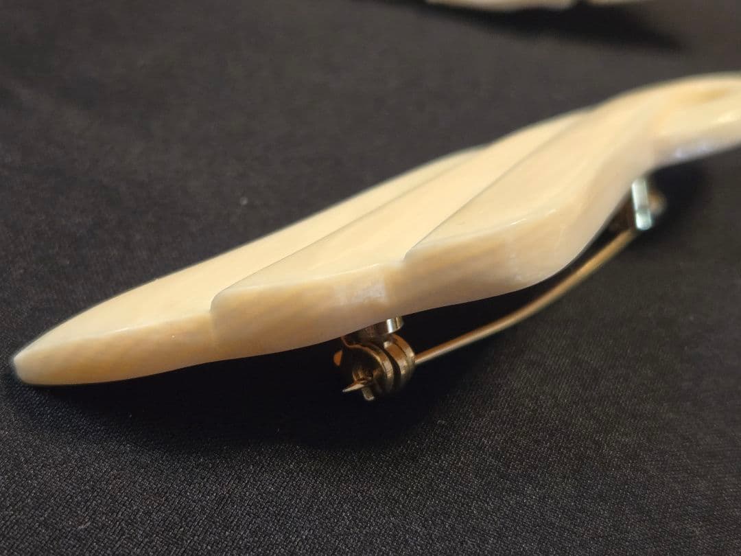 鯨歯x　アイボリー バラ ブローチ 5点セット