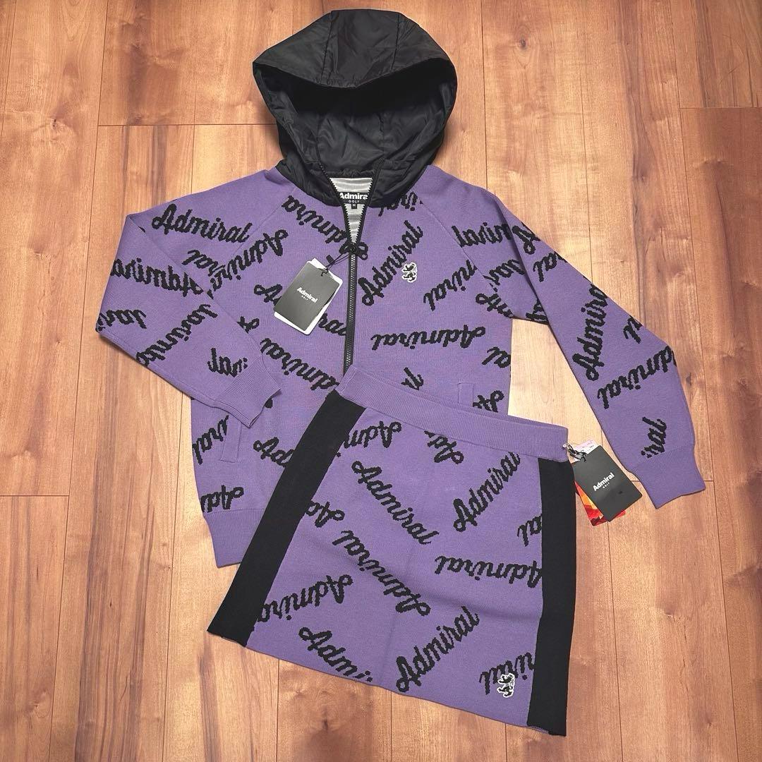 防風　長袖　フーディ　ニット　スカート　セットアップ　サイズM 秋冬　蓄熱保温