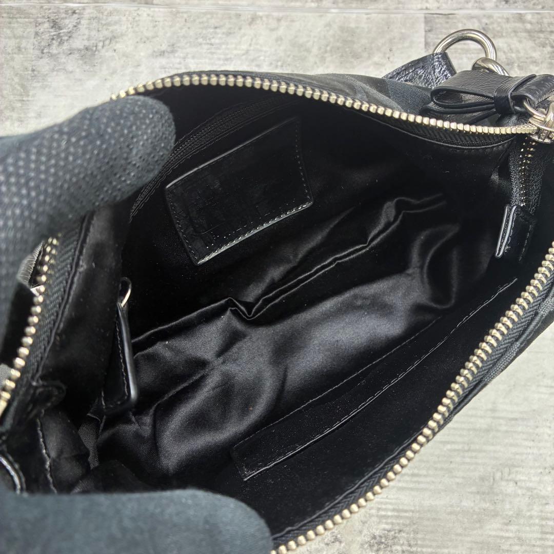 極美品✨コーチ　ポピー　セミショルダーバッグ　2way ナイロン×パテントレザー