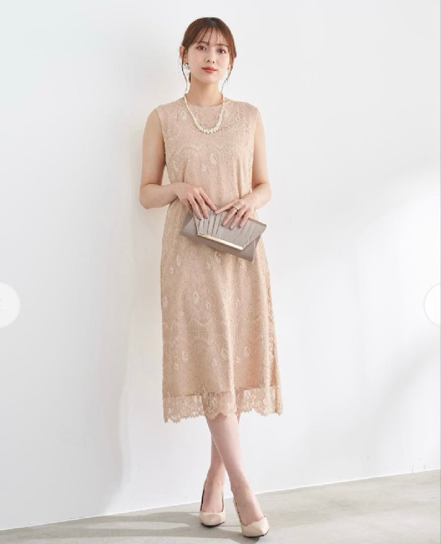 stola. オケージョンドレス レース＆チュール重ねドレス