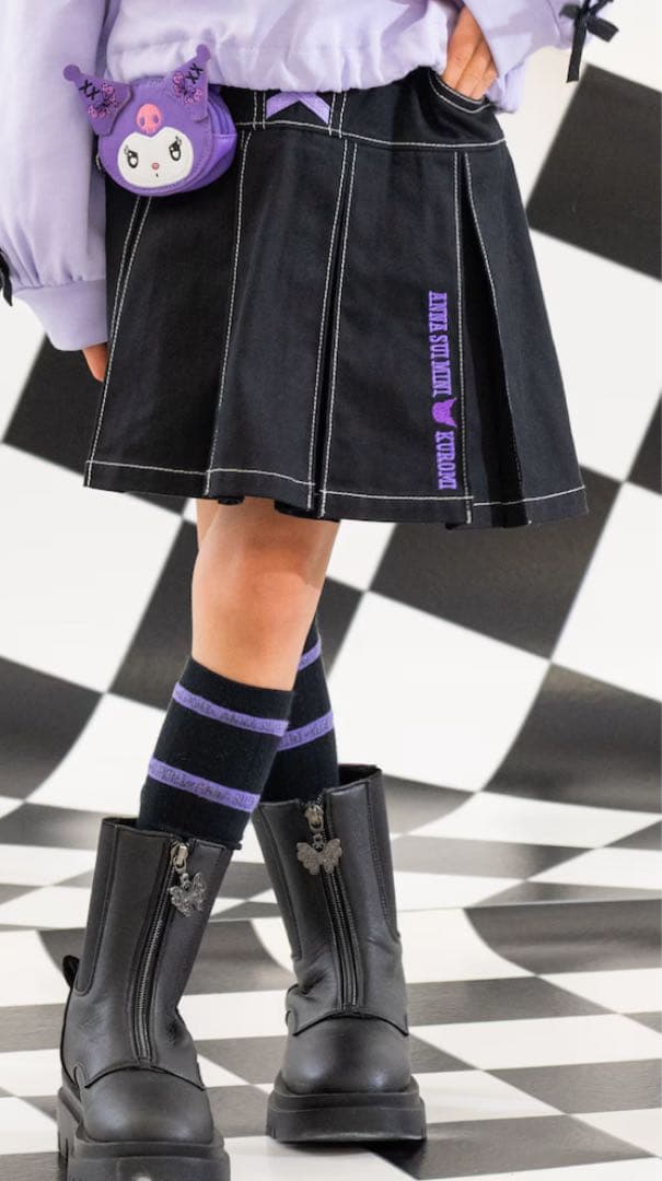 【タイムセール】ANNA SUI mini KUROMIポーチつきスカパン