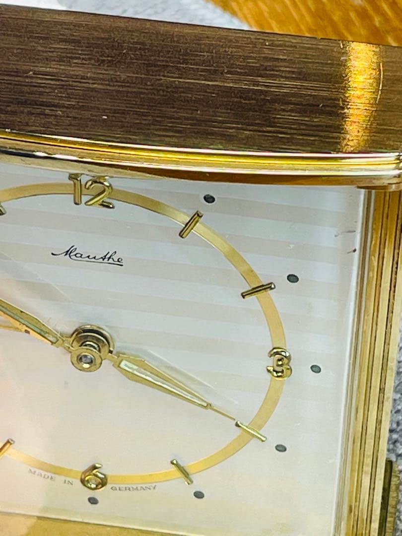ドイツMauthe '50 BrassTableClock 真鍮置時計　順調稼働