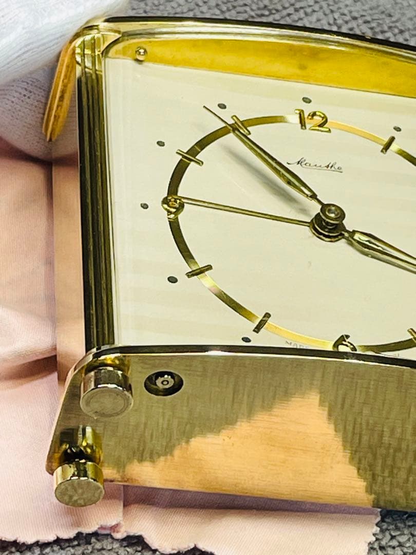 ドイツMauthe '50 BrassTableClock 真鍮置時計　順調稼働