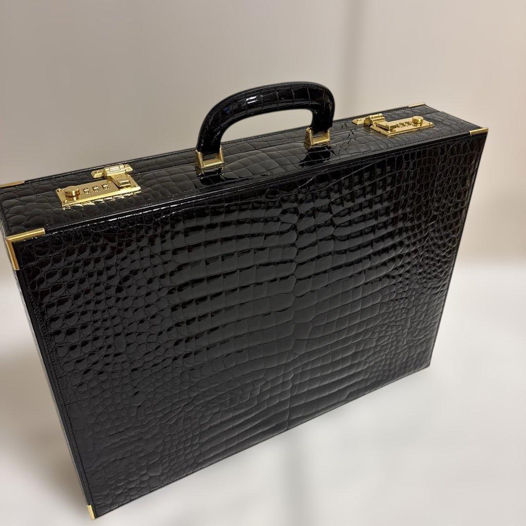 美品　クロコダイル　アタッシュケース